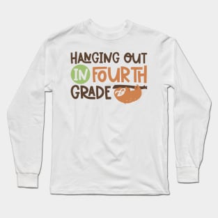 Hanging Out in Fourth Grade Kids School Back to School Funny Long Sleeve T-Shirt